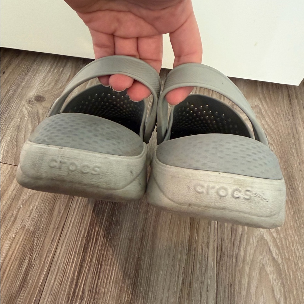 CROCS Men's Perforated Gray Clogs - Picture 4 of 7